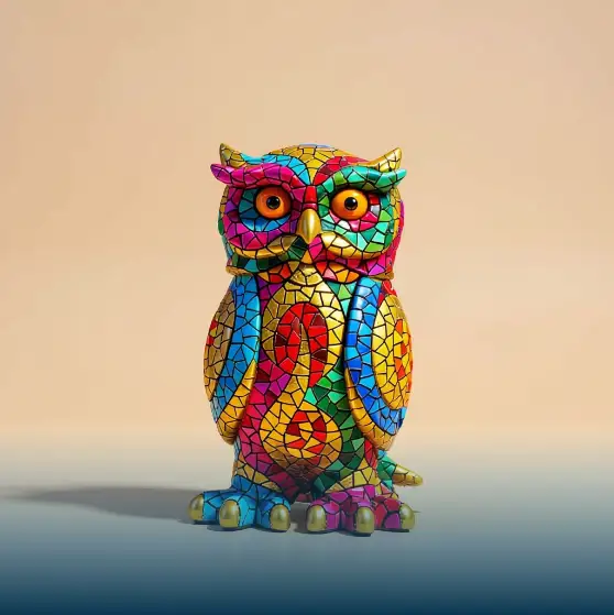 Barcino Designs Figura de buo en mosaico Carnival Collection